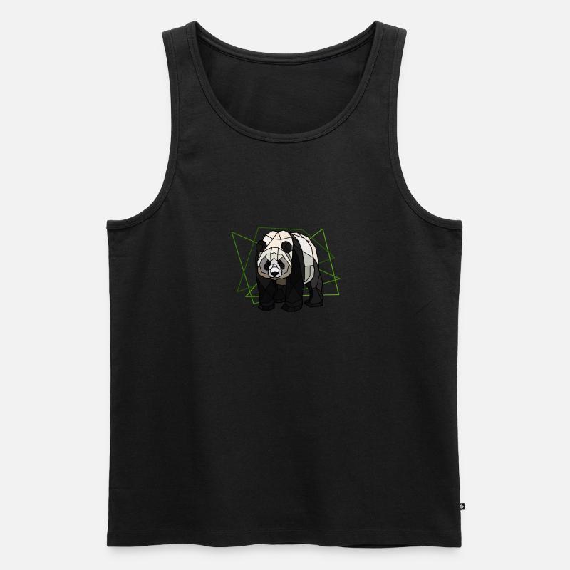 Großer Panda - Männer Premium Bio Tank Top - Schwarz