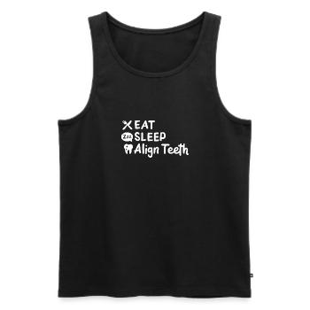 Essen Schlafen Zähne ausrichten - Männer Premium Bio Tank Top - Schwarz - Vorne - AI Model Male 178 light (178cm)