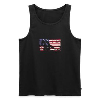 Amerikanische Flagge mit Billardspieler - Männer Premium Bio Tank Top - Schwarz - Vorne - Michal (187cm)