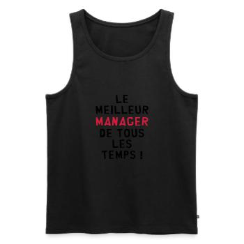 Le meilleur Manager de tous les temps ! - Débardeur bio Premium Homme - noir - Devant - Michal (187cm)