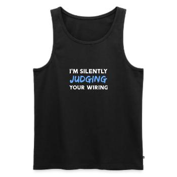 Ich beurteile stillschweigend Ihre Verkabelung - Männer Premium Bio Tank Top - Schwarz - Vorne - AI Model Male 178 light (178cm)