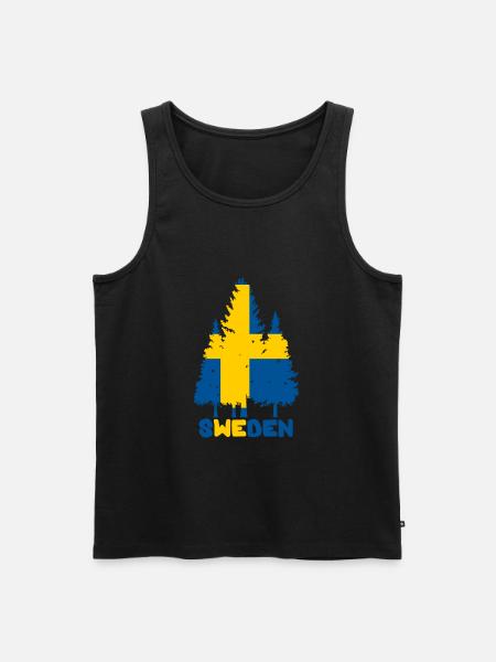 Sverige - Herre Premium økologisk tanktop - sort