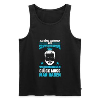 König Schwiegerpapa Schwiegervater - Männer Premium Bio Tank Top - Schwarz - Vorne - Michal (187cm)