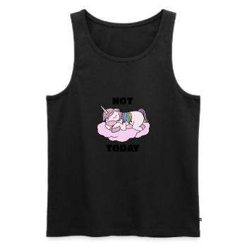 Funny Quote, Not Today, Unicorn - Men's Premium Organic Tank Top - black - Front - Michal (187cm)