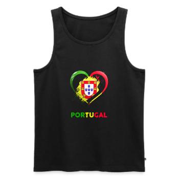 Portugal Heart - An extraordinary gift - Men's Premium Organic Tank Top - black - Front - AI Model Male 178 light (178cm)