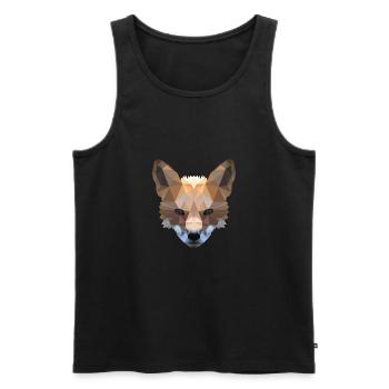 Fuchs Polygon Tier Natur Tierfreund 3D Geschenk - Männer Premium Bio Tank Top - Schwarz - Vorne - AI Model Male 178 light (178cm)
