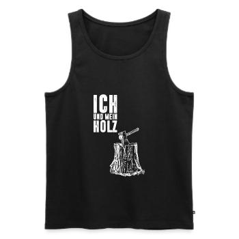 Ich und mein Holz Holzfäller - Männer Premium Bio Tank Top - Schwarz - Vorne - Michal (187cm)