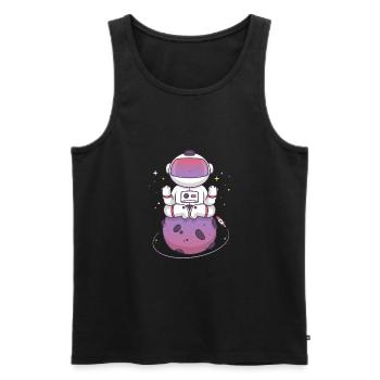 Yoga im Weltraum - Männer Premium Bio Tank Top - Schwarz - Vorne - Michal (187cm)