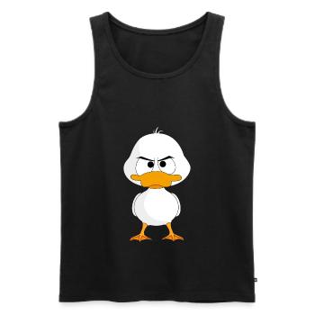 Süßes verärgertes Entchen ist "ducking mad" - Männer Premium Bio Tank Top - Schwarz - Vorne - AI Model Male 178 light (178cm)