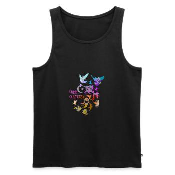 free cultures,religion,deaf,colorful,graffiti - Men's Premium Organic Tank Top - black - Front - Michal (187cm)
