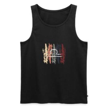 Retro Zodiac Libra Design - Männer Premium Bio Tank Top - Schwarz - Vorne - AI Model Male 178 light (178cm)