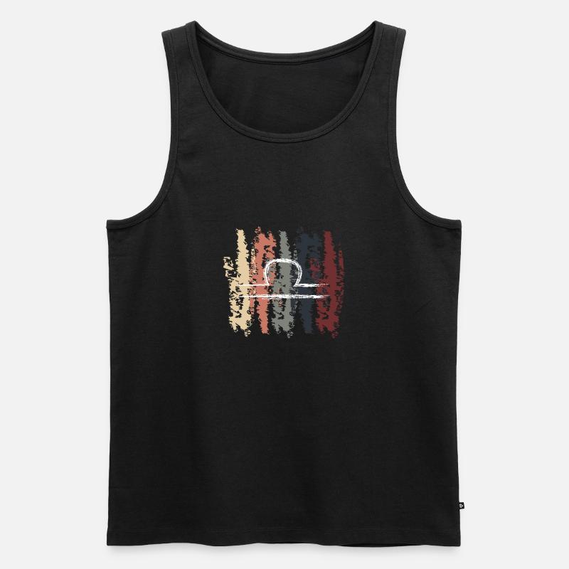 Retro Zodiac Libra Design - Männer Premium Bio Tank Top - Schwarz