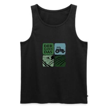 Traktorfahrer Traktor kann das Erntezeit - Männer Premium Bio Tank Top - Schwarz - Vorne - AI Model Male 178 light (178cm)