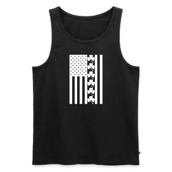 Drapeau américain de la Saint-Patrick - Débardeur bio Premium Homme - noir - Devant - Michal (187cm)