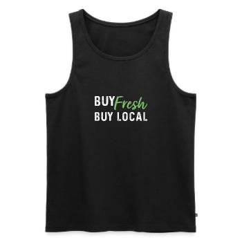 Frisch kaufen, lokal kaufen - Männer Premium Bio Tank Top - Schwarz - Vorne - Michal (187cm)