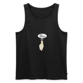 No Problama Lama Llama Cooles Tier Geschenk Shirt - Männer Premium Bio Tank Top - Schwarz - Vorne - Michal (187cm)