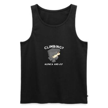 Climbing Alpaca Climbing Alpaca Outdoor Gift - Men's Premium Organic Tank Top - black - Front - AI Model Male 178 light (178cm)
