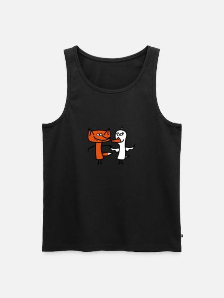 Fox and goose (b) - Men's Premium Organic Tank Top - black