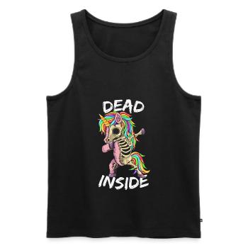 Dead Inside Dab Dabbing Einhorn Unicorn Humour - Débardeur bio Premium Homme - noir - Devant - Michal (187cm)
