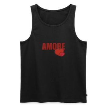 AMORE MIT HERZ - Männer Premium Bio Tank Top - Schwarz - Vorne - AI Model Male 178 light (178cm)