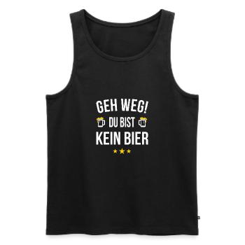 Geh weg du bist kein Bier - Männer Premium Bio Tank Top - Schwarz - Vorne - AI Model Male 178 light (178cm)