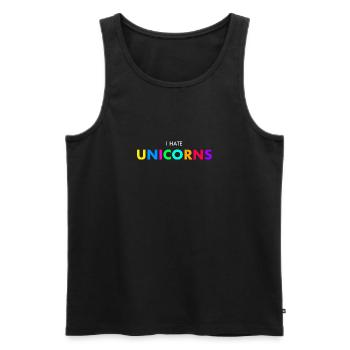 I hate unicorns - Men's Premium Organic Tank Top - black - Front - Michal (187cm)