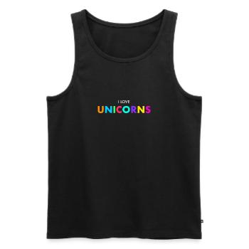I love unicorns - Men's Premium Organic Tank Top - black - Front - Michal (187cm)