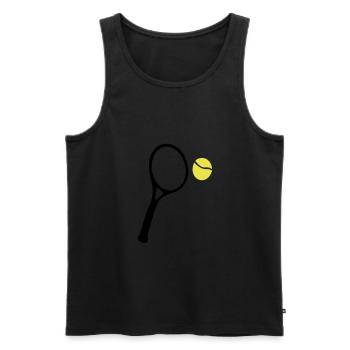 tennis_ball et raquette - Débardeur bio Premium Homme - noir - Devant - Michal (187cm)