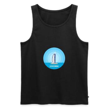 J'aime Dubaï - Débardeur bio Premium Homme - noir - Devant - AI Model Male 178 light (178cm)