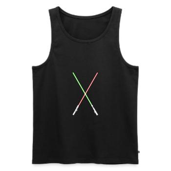 Star Lichtschwert - Männer Premium Bio Tank Top - Schwarz - Vorne - AI Model Male 178 light (178cm)