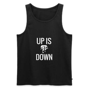 Oben ist unten - Männer Premium Bio Tank Top - Schwarz - Vorne - AI Model Male 178 light (178cm)