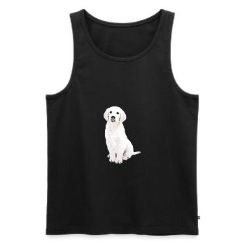 Golden Retriever Dog Puppy - Men's Premium Organic Tank Top - black - Front - AI Model Male 178 light (178cm)