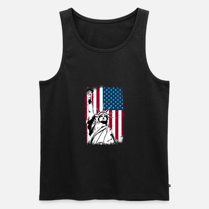 Freiheitsstatue Amerika - Männer Premium Bio Tank Top - Schwarz