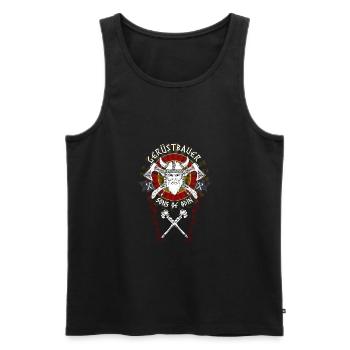 Gerüstbauer Shirt bedruckt in top Markenqualität - Männer Premium Bio Tank Top - Schwarz - Vorne - Michal (187cm)