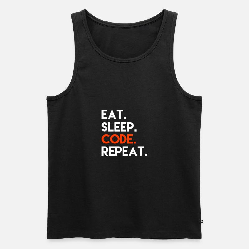 Eat Sleep Code Repeat - Men's Premium Organic Tank Top - black
