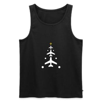 Sapin de Noël composé d'avions pour le pilote de l'avion - Débardeur bio Premium Homme - noir - Devant - Michal (187cm)