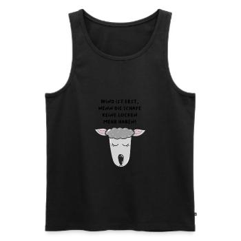 Wind ist, wenn die Schafe keine Locken mehr haben - Männer Premium Bio Tank Top - Schwarz - Vorne - AI Model Male 178 light (178cm)