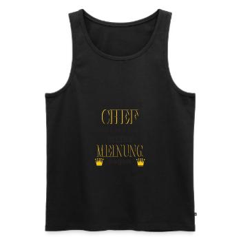 Ich bin der Chef - Meine Meinung - Männer Premium Bio Tank Top - Schwarz - Vorne - AI Model Male 178 light (178cm)