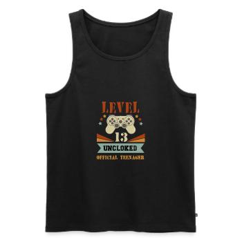 Level 13 Uncloked Official Teenager - Men's Premium Organic Tank Top - black - Front - AI Model Male 178 light (178cm)