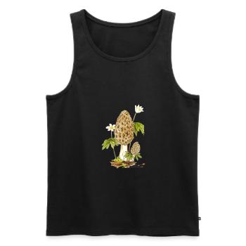 Morel and wood anemone - Men's Premium Organic Tank Top - black - Front - AI Model Male 178 light (178cm)