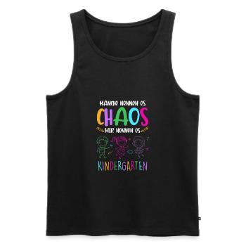 Chaos Nursery Educator Kita Kids Gift - Men's Premium Organic Tank Top - black - Front - Michal (187cm)