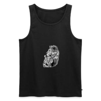 lion and lioness - Men's Premium Organic Tank Top - black - Front - AI Model Male 178 light (178cm)
