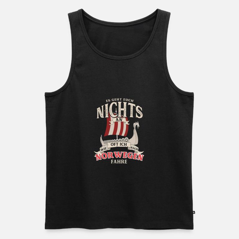 Norwegen Wikinger Langschiff - Männer Premium Bio Tank Top - Schwarz
