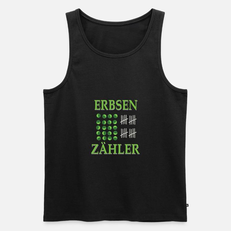 Erbsenzähler - Männer Premium Bio Tank Top - Schwarz