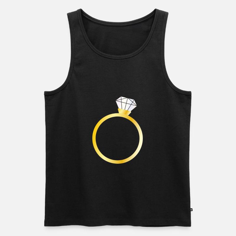 Diamantenring - Männer Premium Bio Tank Top - Schwarz