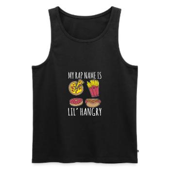 My Rap Name Is Lil' Hangry - Men's Premium Organic Tank Top - black - Front - AI Model Male 178 light (178cm)