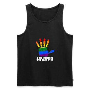 Cool gay identity - Men's Premium Organic Tank Top - black - Front - Michal (187cm)