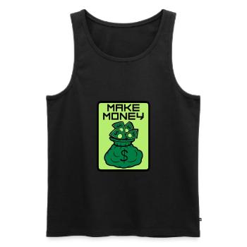 Bouclier Money Maker - Débardeur bio Premium Homme - noir - Devant - AI Model Male 178 light (178cm)