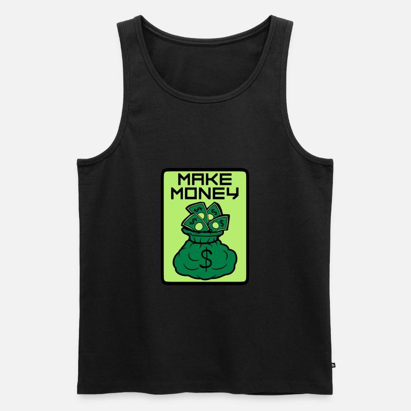 Money Maker Schild - Männer Premium Bio Tank Top - Schwarz