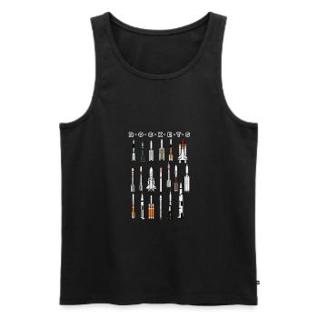 Super Space Raketen - Männer Premium Bio Tank Top - Schwarz - Vorne - AI Model Male 178 light (178cm)